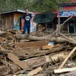 Uncle Johnny's Hostel after Hurricane Helene